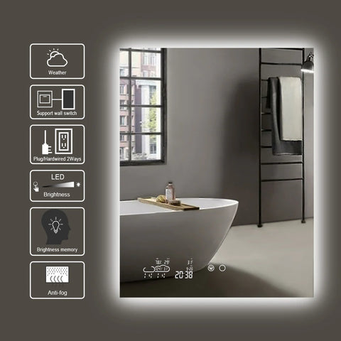 Stay connected and entertained as you groom. Our LED Smart Mirror's WiFi display lets you mirror your devices, keeping you updated and engaged throughout your routine.