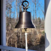 18 Inch Diameter Antiqued Brass Ridged Hanging Bell