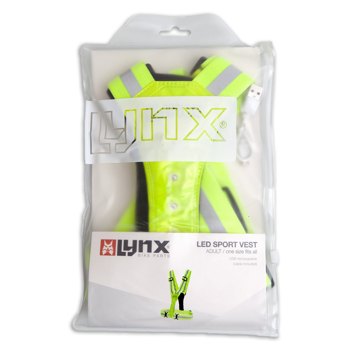 Billede af Lynx LED Refleksvest USB - Gul