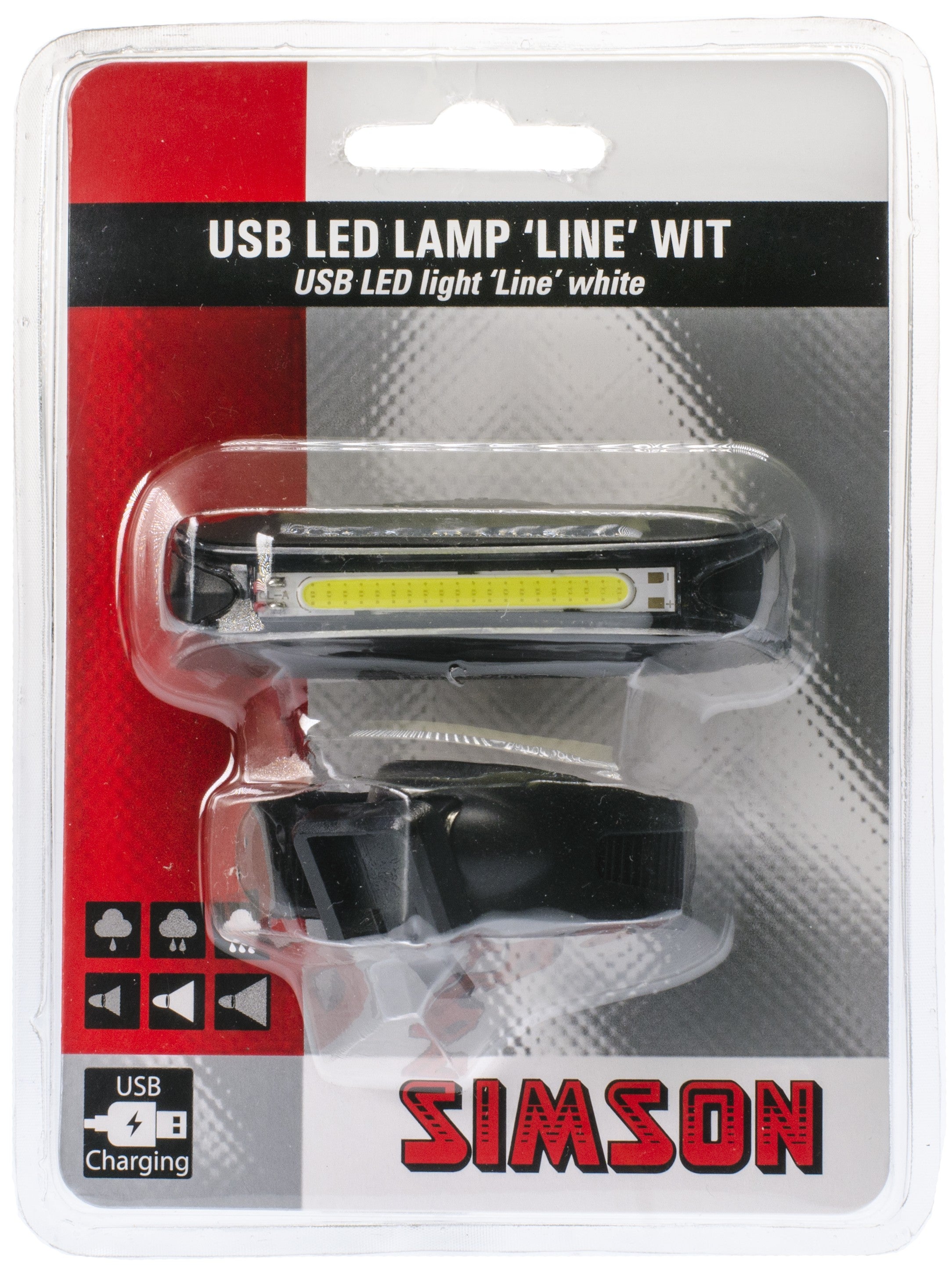 Simson USB LED Forlygte "Line" 30 LUX - Produktbeskrivelse