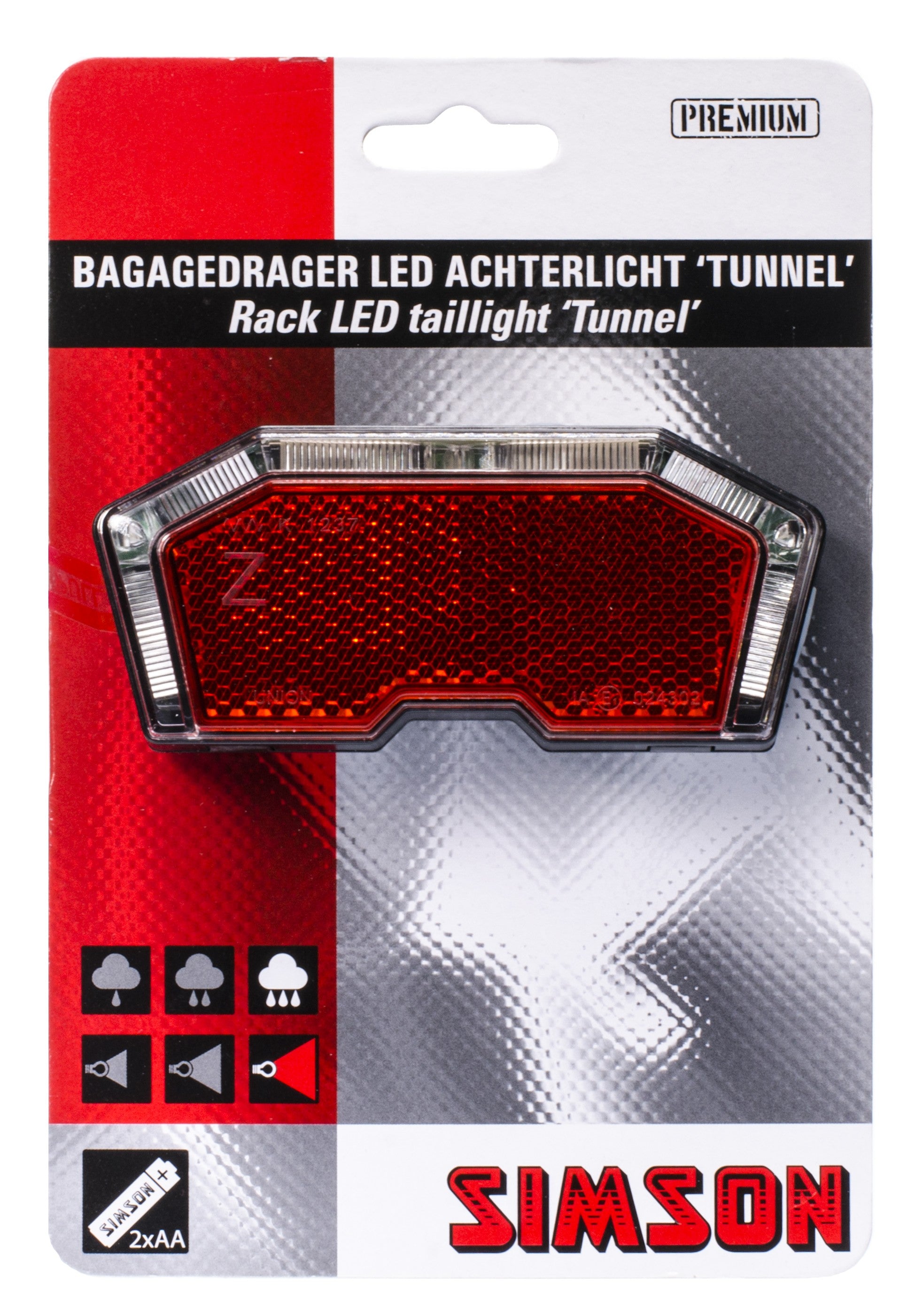 Simson Batteri Baglygte "Tunnel"