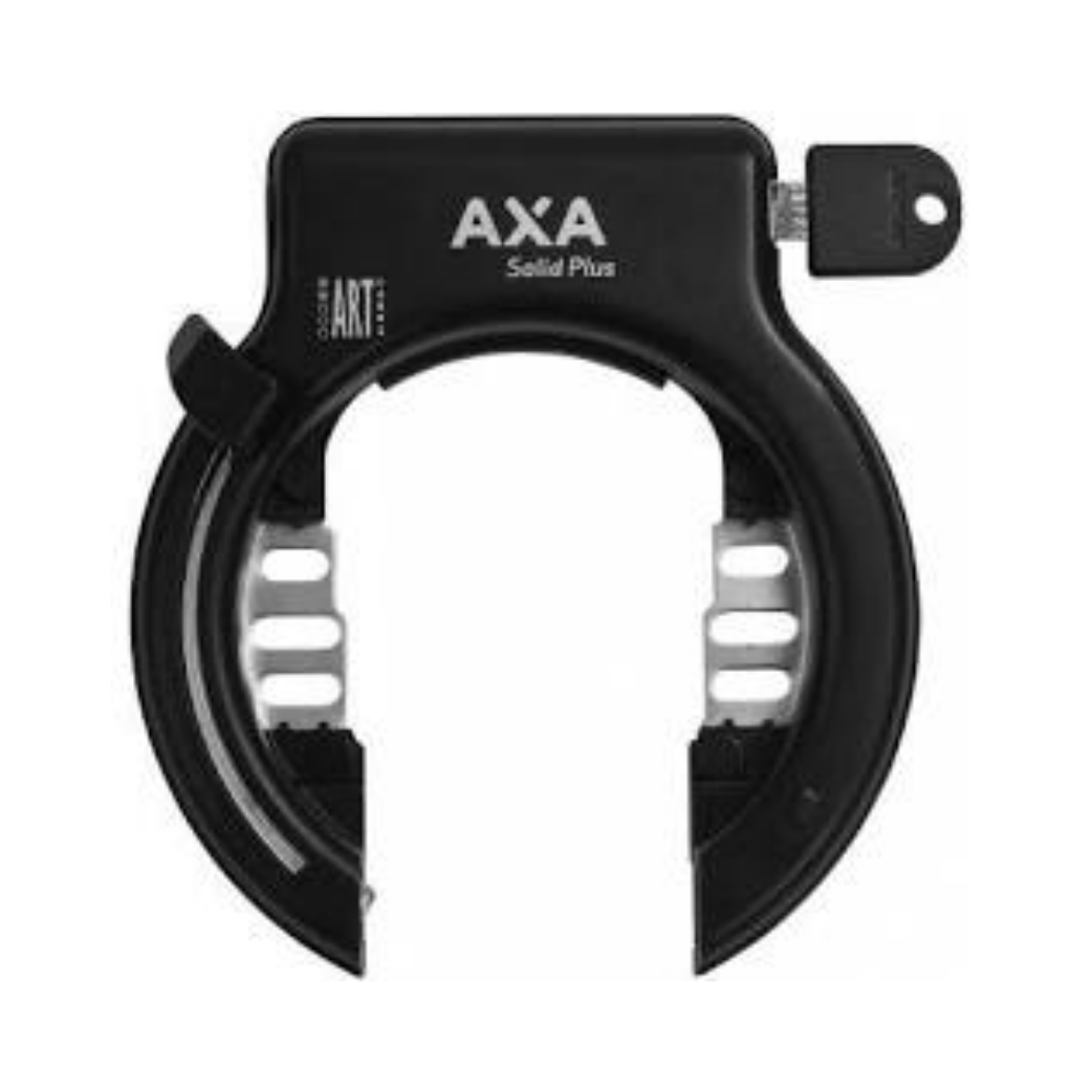 Se Axa Solid Plus Cykellås med Montering til Skærm hos Cykelsadlen.DK