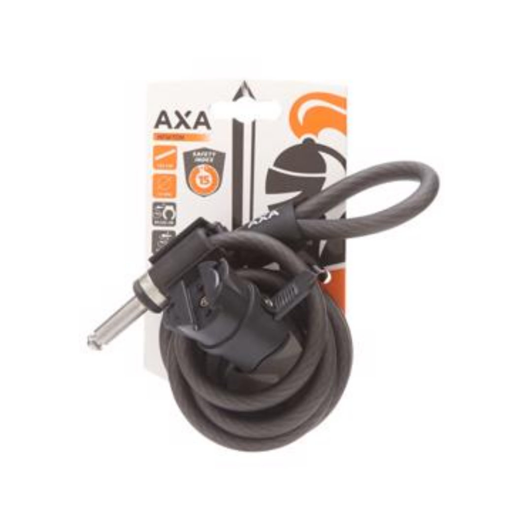 Se AXA Newton PI 150/10 - Plug in kabel til Fusion, Defender, Solid Plus og Victory - 150 cm hos Cykelsadlen.DK