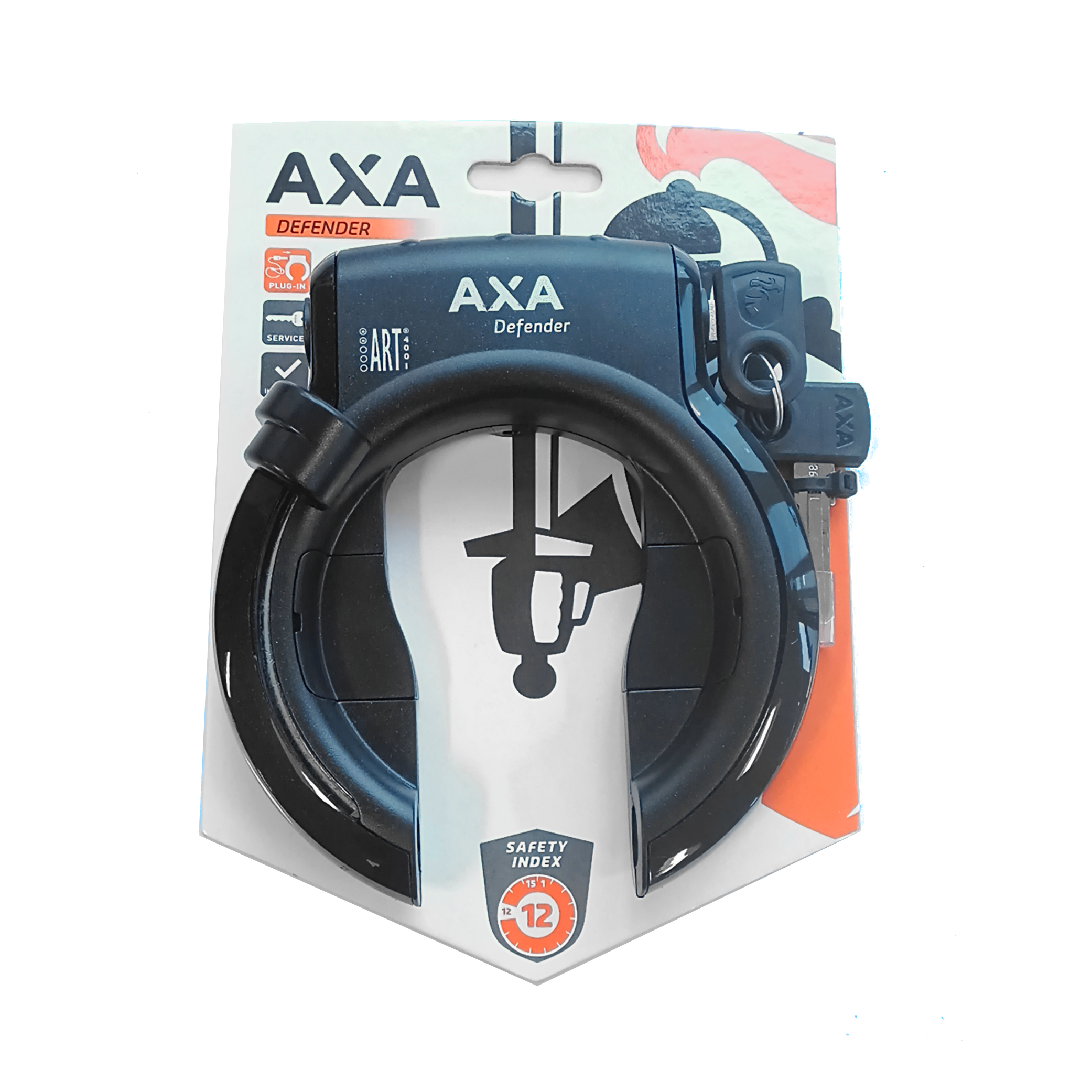 Se AXA Defender Cykellås med Skærmbeslag hos Cykelsadlen.DK