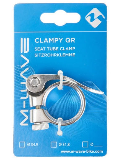 Se M-Wave Clampy QR - Sadelrørs klampe - Aluminium - Quick Release - Sølv - Str. 31.8 mm hos Cykelsadlen.DK