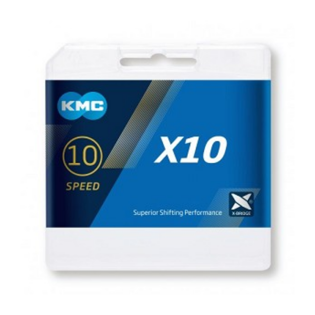 Se KMC x10 Smal Kæde til 10-Gears Cykler hos Cykelsadlen.DK
