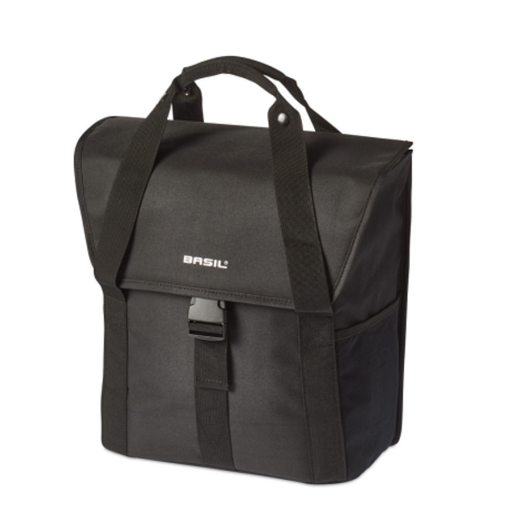 Se Basil Go Single bag - Cykeltaske - 16 liter - Solid black hos Cykelsadlen.DK