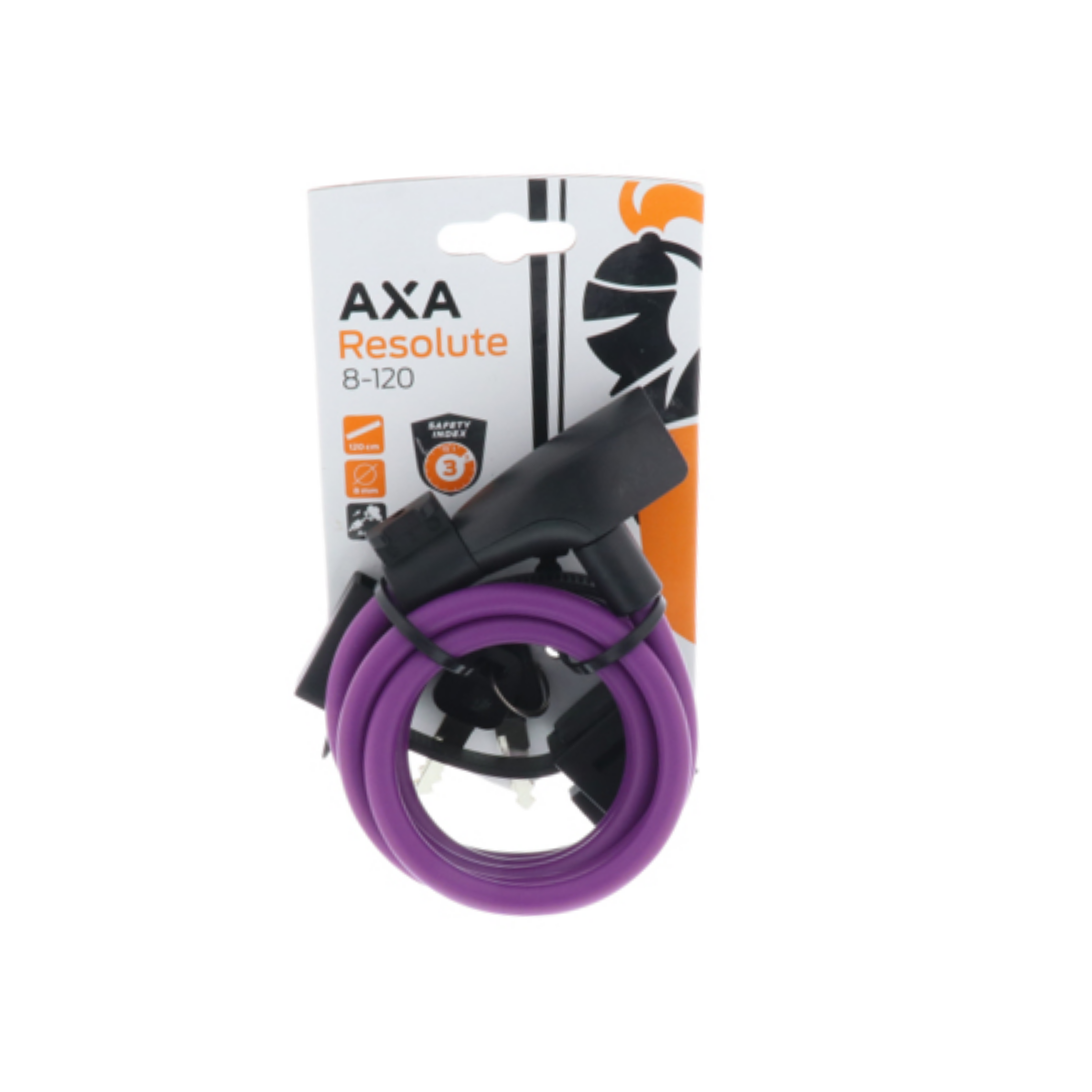 Billede af Axa Cable Lock Resolute 8x120cm - Royal Purple