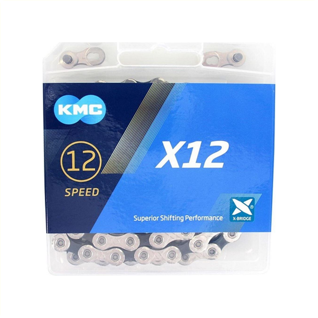 Se KMC X12 Sølv/Sort Kæde til 12-Gears Systemer hos Cykelsadlen.DK