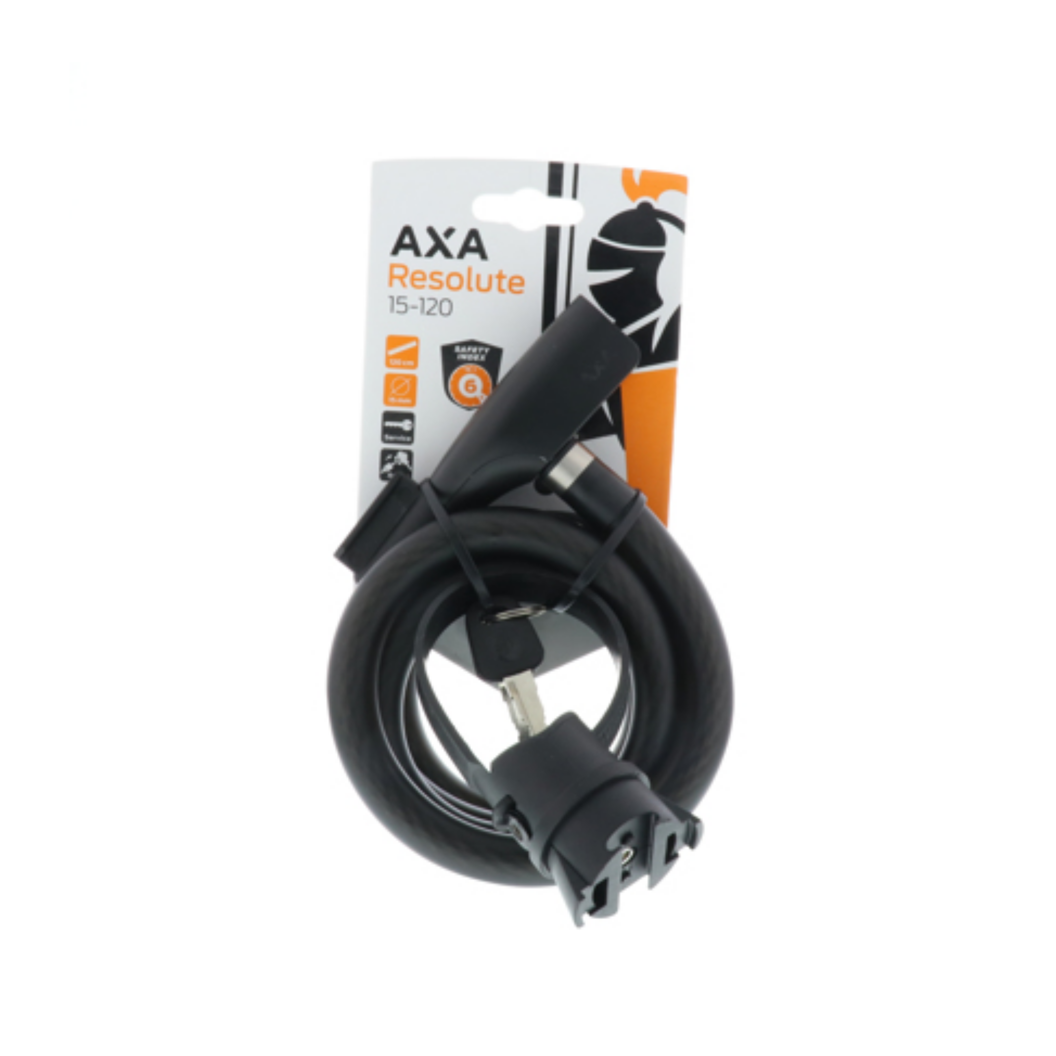 Se AXA Resolute 12-60 - Spirallås med nøgle - 60 cm - Sort hos Cykelsadlen.DK