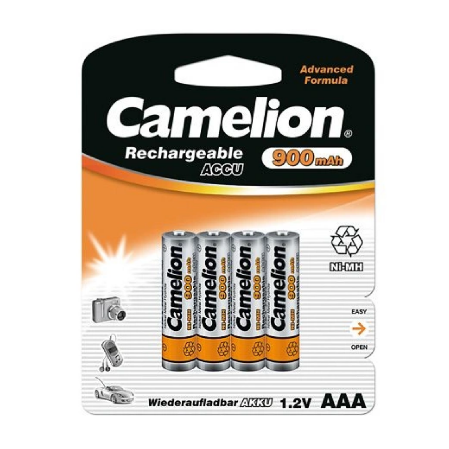 Billede af Camelion Genopladelige AAA Batterier - 900mAh (4-pak)