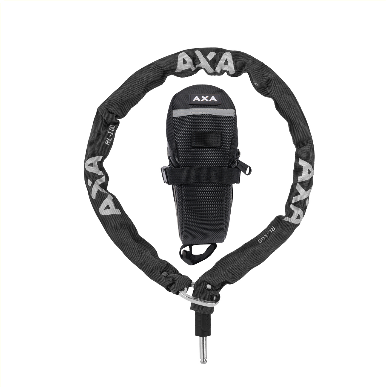 Se AXA RLC 100 Plug-In Kæde til Ramme Lås hos Cykelsadlen.DK