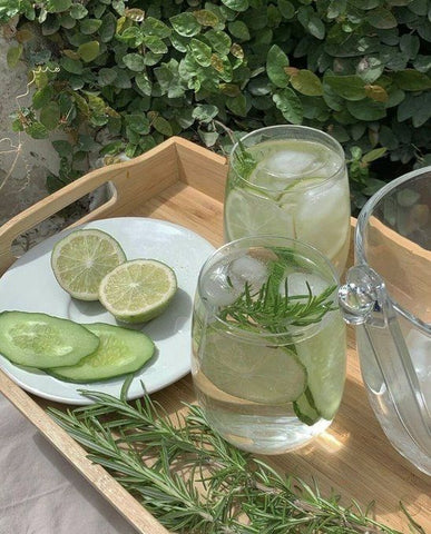 cucumber in water with ice