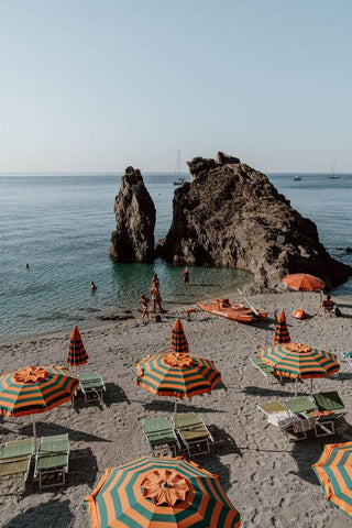 beach umbrellas on beach in Italy