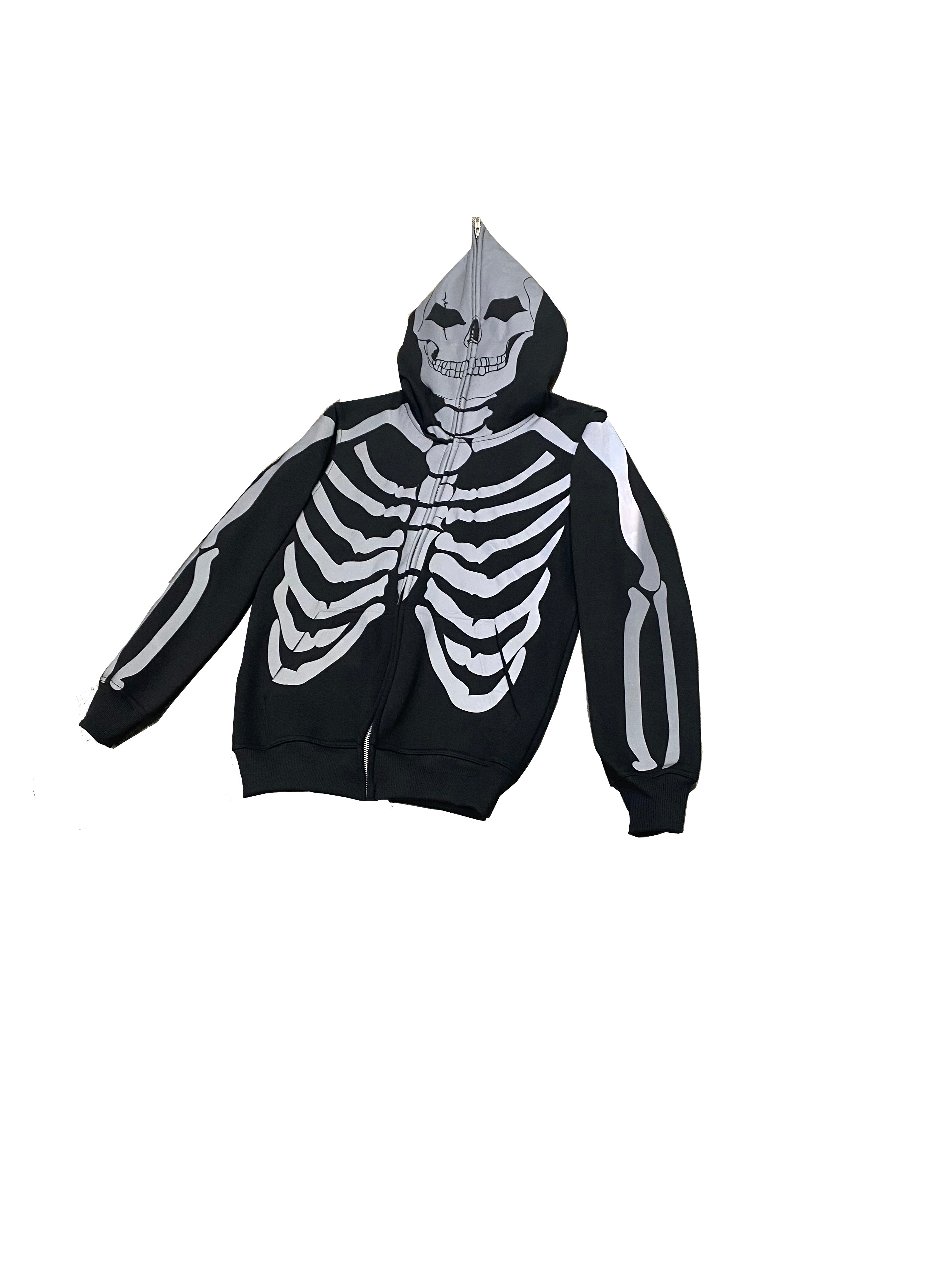 full zip up skeleton hoodie