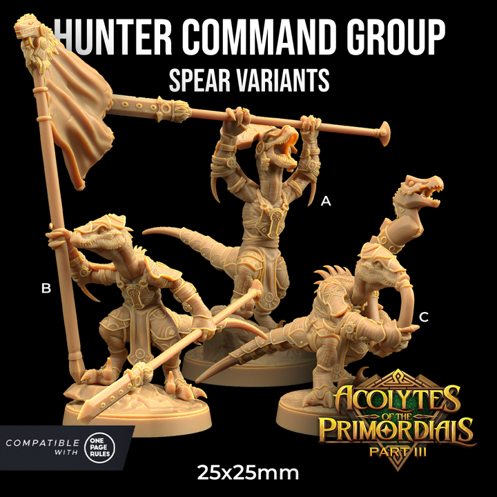 Hunter Command Group with Spears (Velociraptor Dinosaur Warriors)