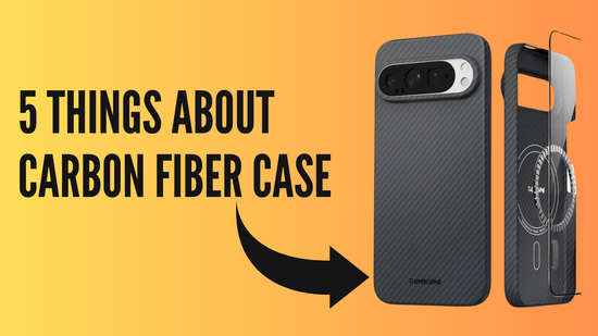 A banner showing a Thinborne case with a text which says 5 things about Carbon Fiber Case