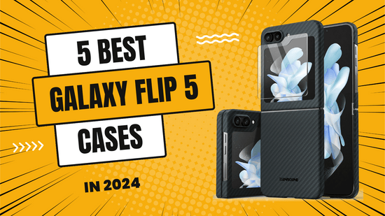 a banner shows 5 best galaxy z flip 5 cases in 2024