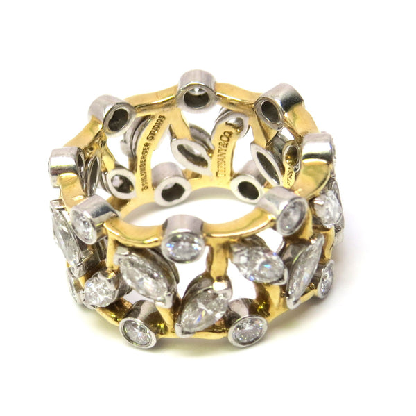 Tiffany & Co. Schlumberger Vigne Gold Platinum Diamond Ring – Stanley ...