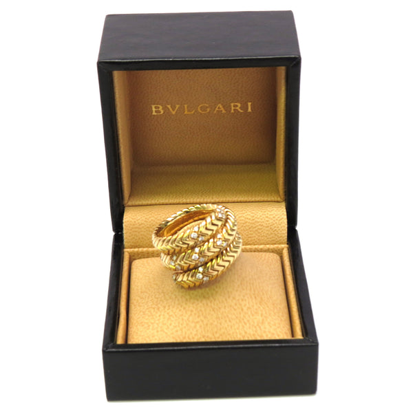 Bulgari Spiga Gold Diamond Ring – Stanley Michael Distinguished Jewels