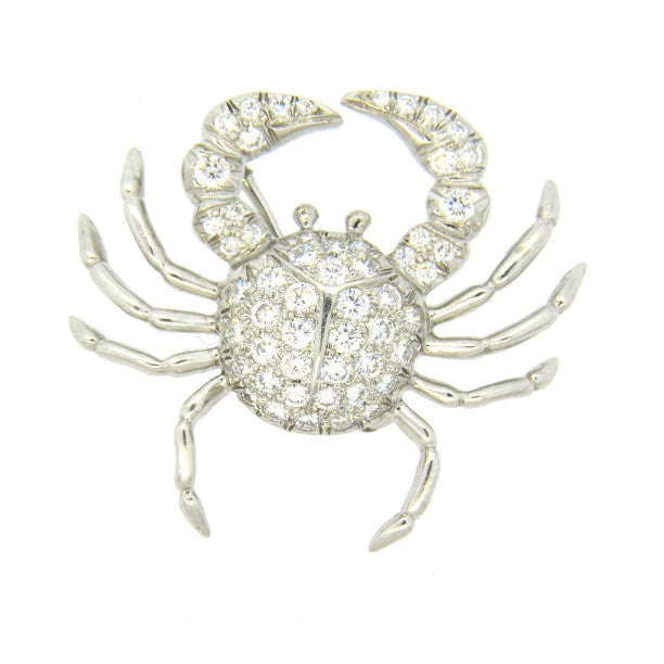 Tiffany & Co Platinum 1.10ctw Diamond Crab Brooch Pin Pendant – Stanley ...