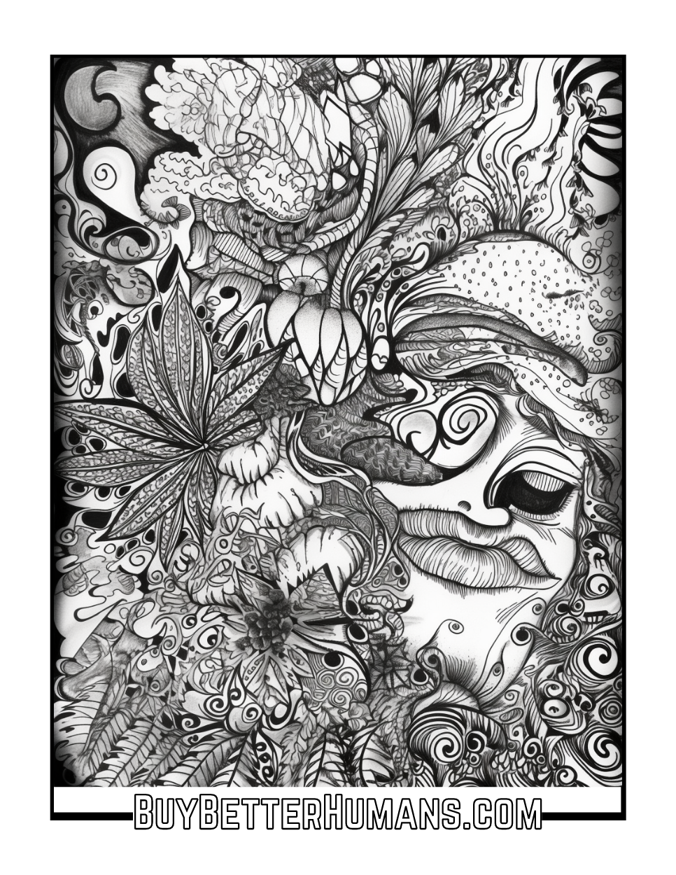 95 Stoner Coloring Pages, Trippy Illustrations, Printable Coloring Pag –  Better Humans