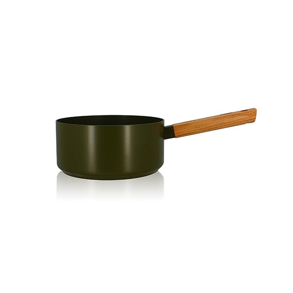 casserole ector induction aluminium revêtu manche en bois 20 cm vert ogo