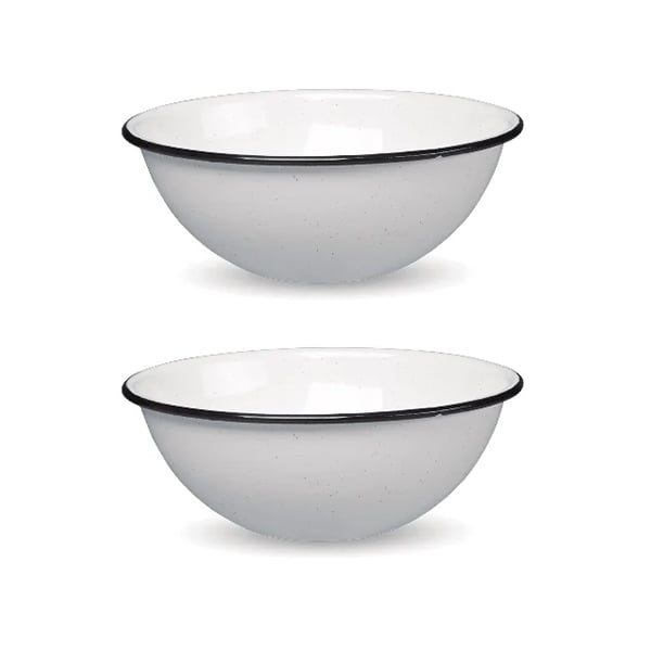 set de 2 bols blancs émaillés 18 cm graniteware