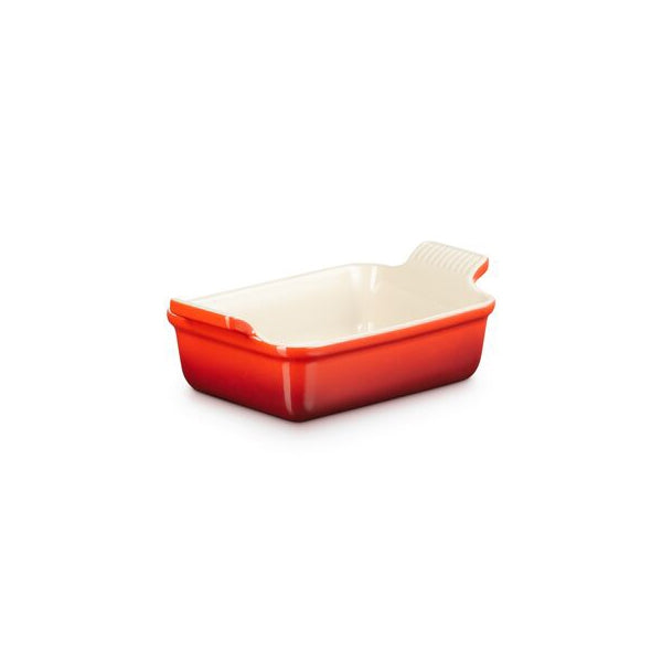 plat rectangulaire céramique 19 cm cerise le creuset