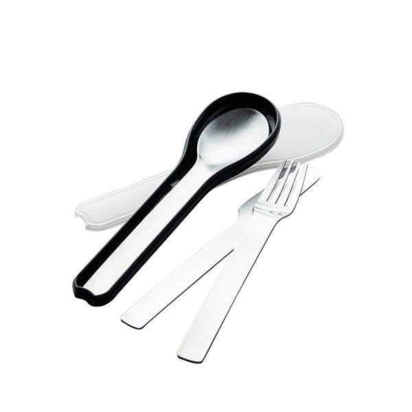 set de 3 couverts inox avec étui point virgule