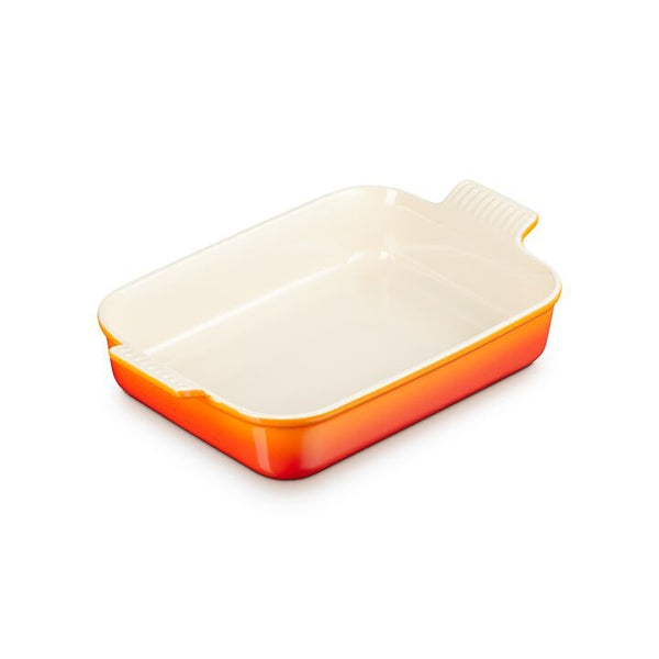 plat rectangulaire en céramique 32 cm volcanique le creuset