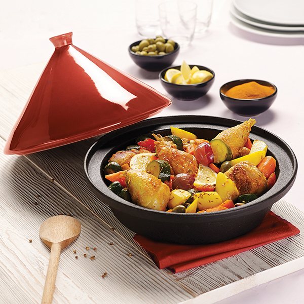 tajine fonte 30 cm rouge mathon