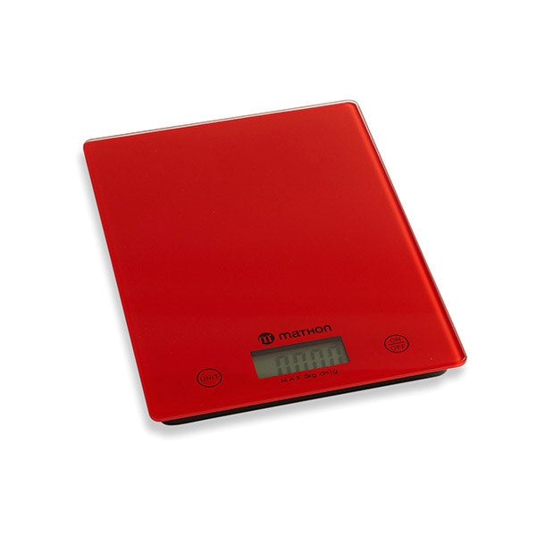 balance de cuisine digitale rouge 5 kg mathon