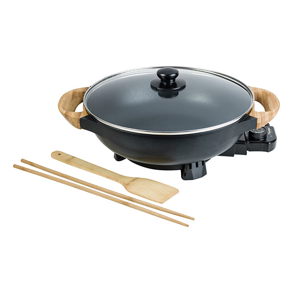 wok électrique avec couvercle en verre 1500 w bestron