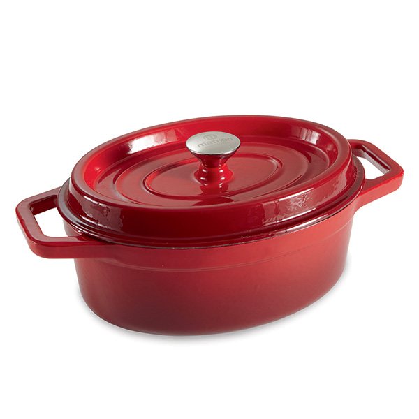 Cocotte en fonte ovale 29 cm 4 L rouge Mathon