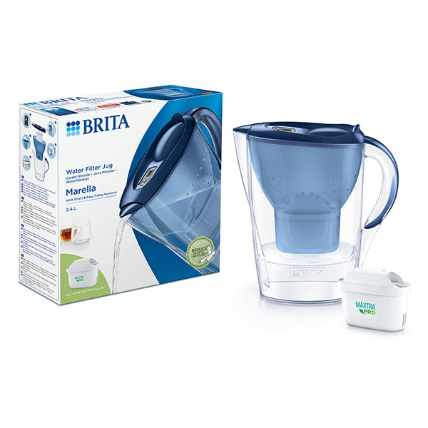 carafe filtrante marella bleue 2,4 l et filtre maxtra pro brita france