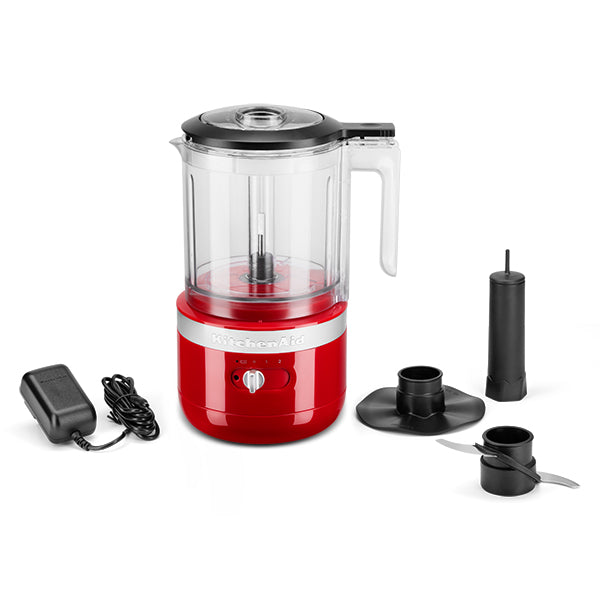 hachoir électrique sans fil 2 vitesses 1,18 l rouge empire 5kfcb519eer kitchenaid