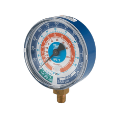 Picture of Yellow Jacket 3-1/8 inch Dry Manifold Pressure Gauge, Red, 0-800 psi, R22/404A/410A gauge (°F)