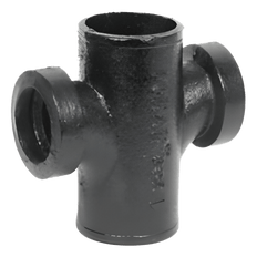 Picture of 3 inch x 1-1/2 inch No-Hub Cast Iron Sanitary Tapped Cross, ASTM 888