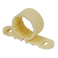 Picture of Sioux Chief EZGlide Series 3/4 inch Polypropylene 1-Piece 2-Hole Split Ribbed Tube Clamp, Ivory