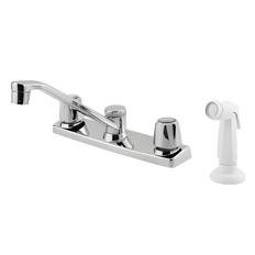 Picture of Pfister Pfirst 2 Handle Kitchen Faucet with White Side Spray, Polished Chrome