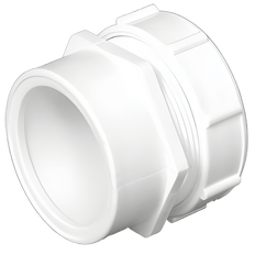 Picture of 1-1/2 inch x 1-1/4 inch PVC DWV Male Trap Adapter with Plastic Nut, Spigot x Slip Joint