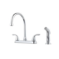 Picture of Pfister Pfirst 2 Handle Kitchen Faucet with Side Spray, Polished Chrome