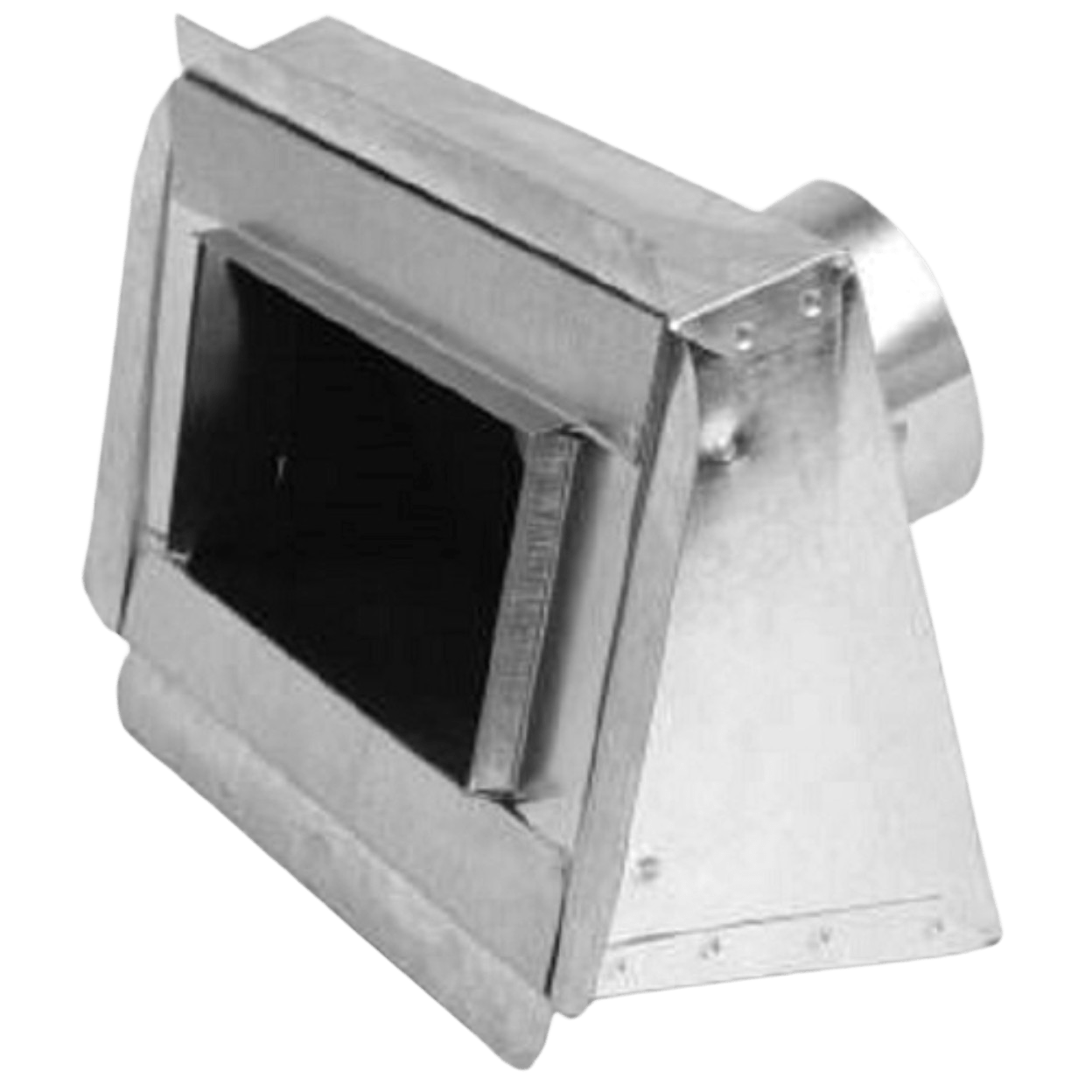 Insulated supply or return box with slant top for easy installation in ceilings.