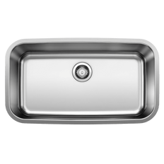 Picture of Blanco Stellar Super Single Bowl 18 Guage Stainless Steel Undermount Kitchen Sink, 28 inch x 18 inch, 9 inch Deep