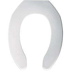 Picture of Centoco Solid Plastic Open Front Elongated Extra Heavy Duty Toilet Seat with Less Cover, 17-7/8 inch x 14-3/8 inch x 1-3/4 inch, White