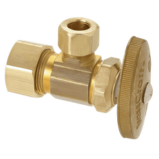 Picture of BrassCraft Lead-Free Brass Angle Stop, 1/2 inch x 1/2 inch OD, Compression x Compression, Chrome Plated