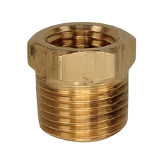 Picture of 1 inch x 3/4 inch 125# Rough Brass Hex Bushing, Lead Free, MIP x FIP