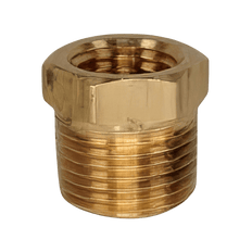 Picture of 1/2 inch x 1/4 inch 125# Rough Brass Hex Bushing, MIP x FIP