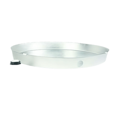 Picture of Camco Pre-Cut Side Hole Aluminum Drain Pan with PVC Fitting, 28 Inch ID x 2 inch D